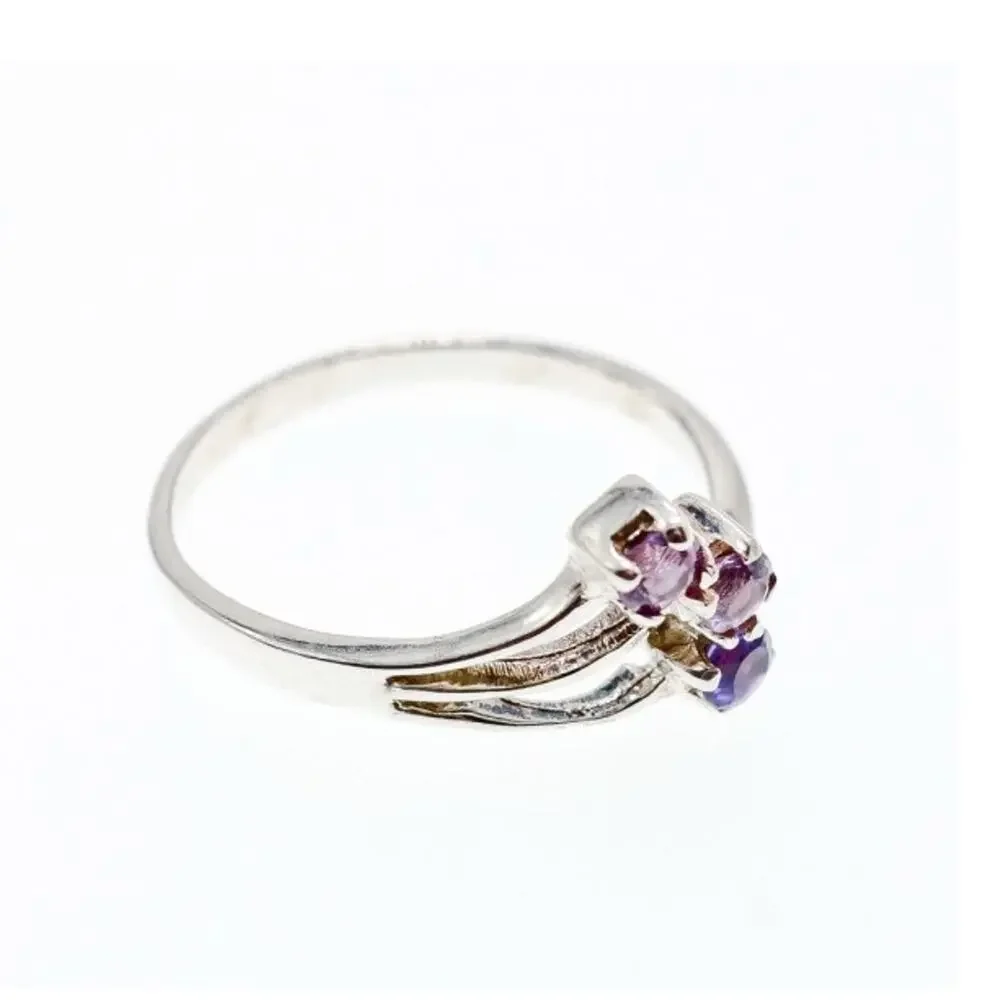 925 Sterling Silver Amethyst Ring Size 9